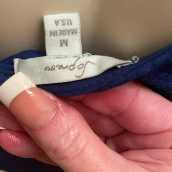 NORDSTROMS SOPRANO BLUE AND WHITE FIT AND FLARE PLEATED SLEEVELESS DRESS SIZE M - Picture 8 of 12